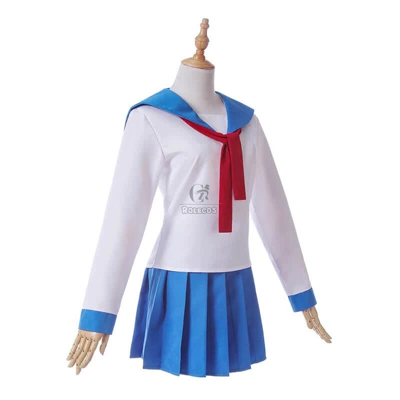 Poputepipikku Pop Team Epic Popuko and Pipimi Blue Uniform Skirt Anime Cosplay Costumes - Image 7