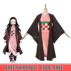 Demon Slayer / Kimetsu no Yaiba Nezuko Kamado kimono Cosplay Costume