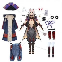 【Ready To Ship】Genshin Impact Arataki Itto Cosplay Costume -Anime Costumes store online genshin impact arataki itto cosplay costume012