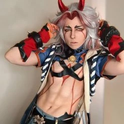 【Ready To Ship】Genshin Impact Arataki Itto Cosplay Costume -Anime Costumes store online genshin impact itto costume1