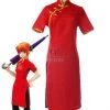 Gintama Kagura 7th Version Red Dress Aime Cosplay Costumes