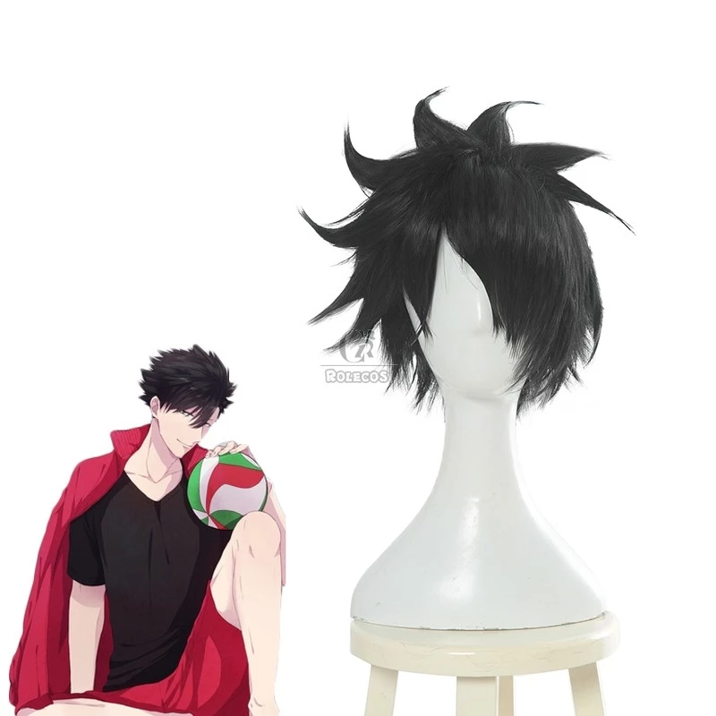 Haikyū!! Kuroo Tetsurou Short Black Synthetic Hair Cosplay Wigs