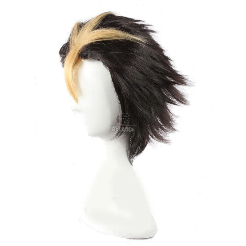 Haikyū!! Nishinoya Yuu Yellow Mixd Black Short Cosplay Wigs - Image 2