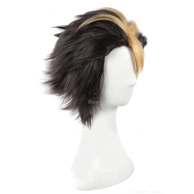 Haikyū!! Nishinoya Yuu Yellow Mixd Black Short Cosplay Wigs - Image 3