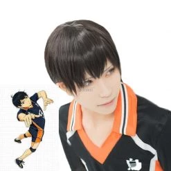 Haikyū!! Tobio Kageyama Short Black Anime Cosplay Wigs
