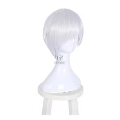 Hataraku Saibou Cells At Work White Blood Cell U-1146 Short White Cosplay Wigs -Anime Costumes store online hataraku saibou cells at work white blood cell u 1146 short w hite cosplay wigs 2