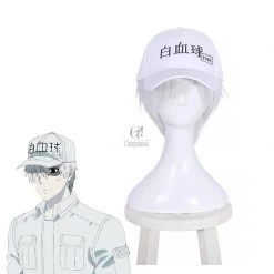 Hataraku Saibou Cells At Work White Blood Cell U-1146 Short White Cosplay Wigs