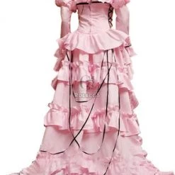 Chobits Chi Cute Pink Long Dress Cosplay Costumes 5 Chobits Chi Cute Pink Long Dress Cosplay Costumes -Anime Costumes store online hi8y05