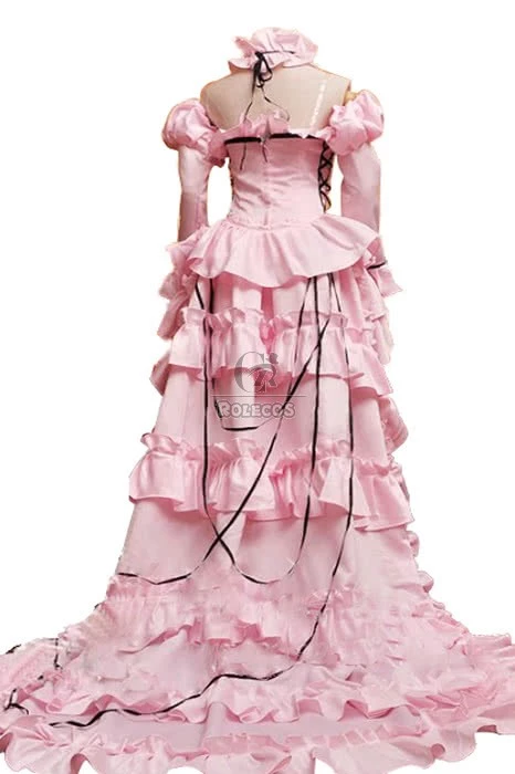 Chobits Chi Cute Pink Long Dress Cosplay Costumes 3 Chobits Chi Cute Pink Long Dress Cosplay Costumes - Image 3