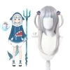Hololive English Vtuber Gawr Gura Blue Mixed White Long Cosplay Wigs