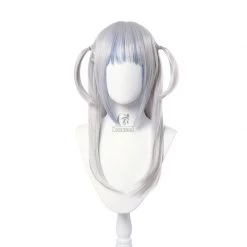 Hololive English Vtuber Gawr Gura Blue Mixed White Long Cosplay Wigs -Anime Costumes store online hololive english vtuber gawr gura blue mixed white long cosplay wigs 2