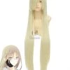 100cm Long Inu x Boku SS Yukinokouji Nobara Cosplay Wig Pale Golden Staright Wigs