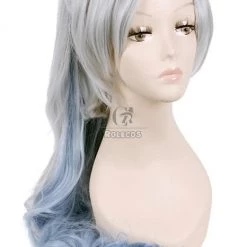 120cm Grey Fade Blue White Trailer Cos Wig With Ponytail -Anime Costumes store online jf 0111 pcm 1