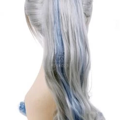 120cm Grey Fade Blue White Trailer Cos Wig With Ponytail -Anime Costumes store online jf 0111 pcm 3