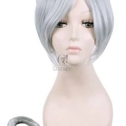 120cm Grey Fade Blue White Trailer Cos Wig With Ponytail -Anime Costumes store online jf 0111 pcm 4