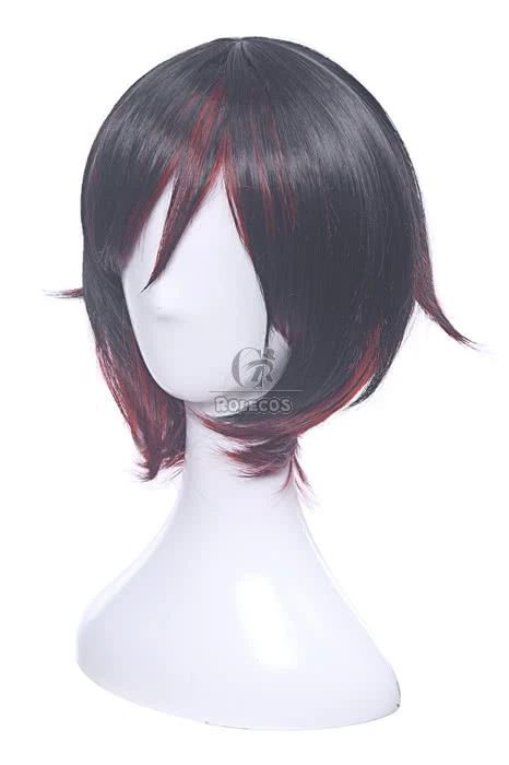 Ruby Rose Red and Black Short Cosplay Wigs - Image 3