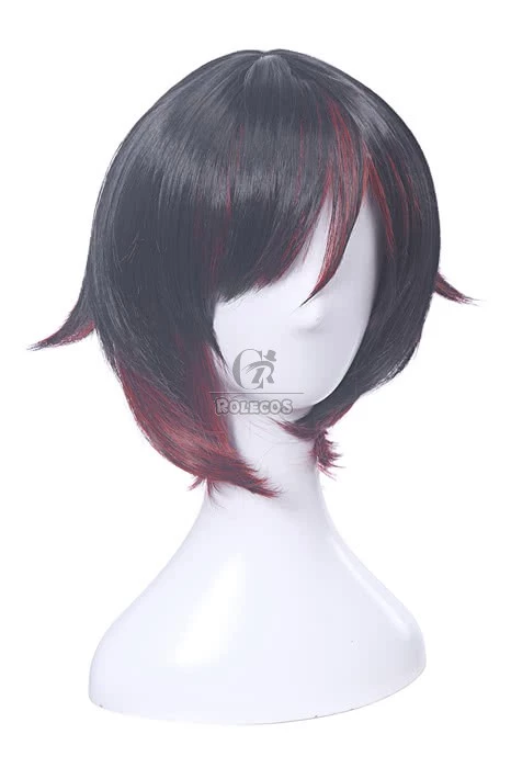 Ruby Rose Red and Black Short Cosplay Wigs - Image 4