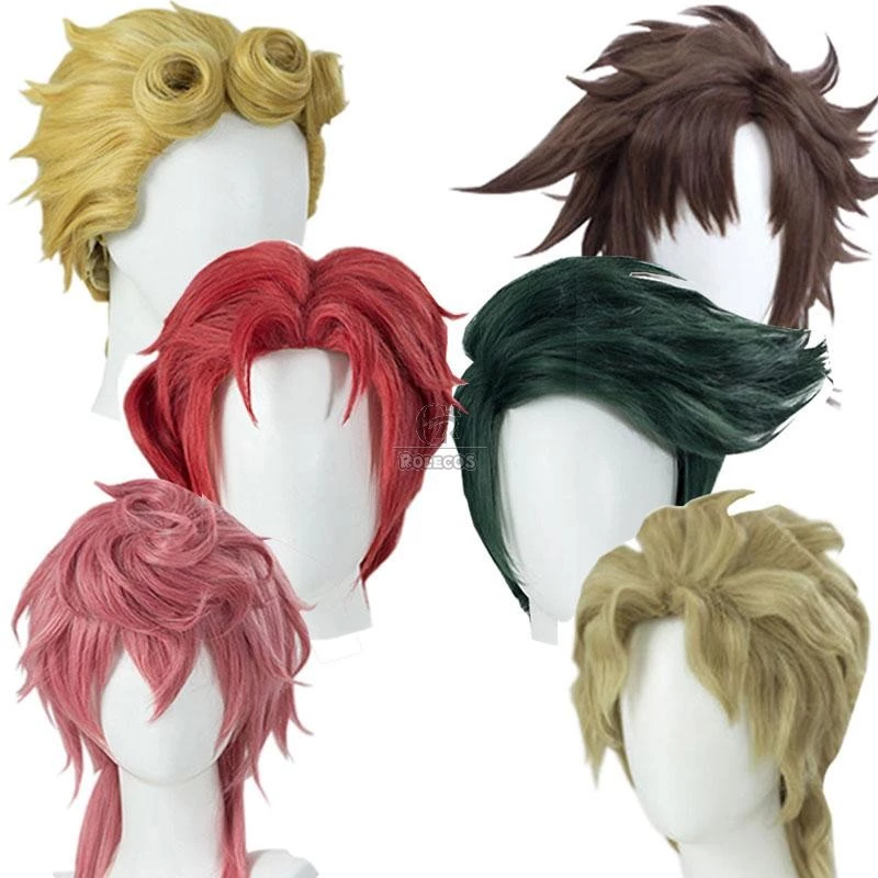 JoJo's Bizarre Adventure Kishibe Rohan Giorno Giovanna Trish Una Kakyoin Noriaki Dio Brando Joseph Joestar Cosplay Wigs 1 JoJo's Bizarre Adventure Kishibe Rohan Giorno Giovanna Trish Una Kakyoin Noriaki Dio Brando Joseph Joestar Cosplay Wigs