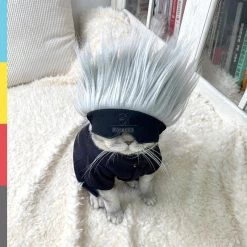 Jujutsu Kaisen Gojou Satoru Cat Costumer Headgear Glasses Cosplay -Anime Costumes store online jujutsu kaisen gojou satoru cat costumer headgear glasses cosplay 5