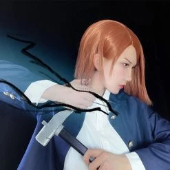 Jujutsu Kaisen Kugisaki Nobara Orange Cosplay Wigs -Anime Costumes store online jujutsu kaisen kugisaki nobara orange cosplay wigs 4