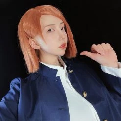 Jujutsu Kaisen Kugisaki Nobara Orange Cosplay Wigs -Anime Costumes store online jujutsu kaisen kugisaki nobara orange cosplay wigs 6