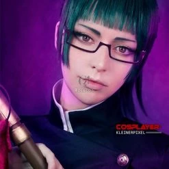 Jujutsu Kaisen Sorcery Fight Zenin Maki Green Ponytail Cosplay Wigs -Anime Costumes store online jujutsu kaisen sorcery fight zenin maki 2