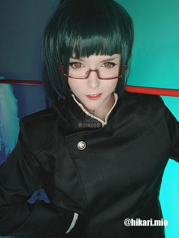 Jujutsu Kaisen Sorcery Fight Zenin Maki Green Ponytail Cosplay Wigs - Image 4