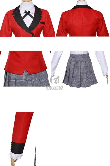 Kakegurui Momobami Kirari Red Uniform Cosplay Costumes 7 Kakegurui Momobami Kirari Red Uniform Cosplay Costumes - Image 7
