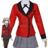 Kakegurui Momobami Kirari Red Uniform Cosplay Costumes