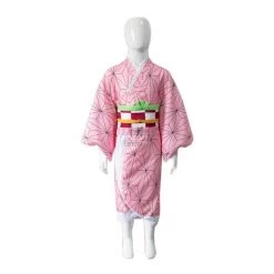 Kid Demon Slayer Nezuko Kamado kimono Cosplay Costume -Anime Costumes store online kid demon slayer nezuko kamado kimono cosplay costume 3
