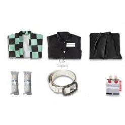 Kid Demon Slayer Tanjirou Kamado kimono Cosplay Costume -Anime Costumes store online kid demon slayer tanjirou kamado kimono cosplay costume 98