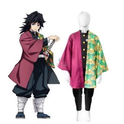 Kid Demon Slayer Tomioka Giyuu Kimono Cosplay Costume