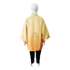 Kid Demon Slayer Zenitsu Agatsuma kimono Cosplay Costume -Anime Costumes store online kid demon slayer zenitsu agatsuma kimono cosplay costume 3
