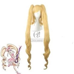 KILL LA KILL Nui Wallpaper Long Culry Blonde Synthetic Cosplay Wigs
