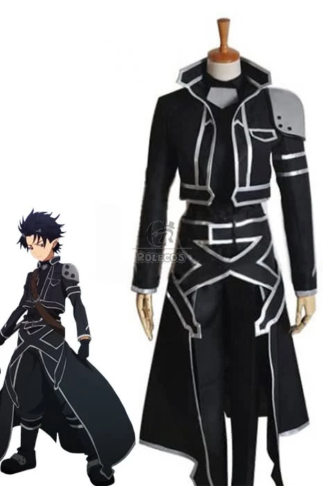 Sword Art Online Kirito Cool Outfits Black Cosplay Costume 1 Sword Art Online Kirito Cool Outfits Black Cosplay Costume