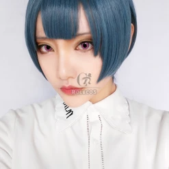 Kiss Him, Not Me Shima Nishina Blue Mixed Green Short Synthetic Cosplay Wigs ML244 -Anime Costumes store online kiss him not me shima nishina blue mixed green short synthetic cosplay wigs 14