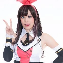 65cm Long Kizuna AI Cosplay Wigs Black and Pink Woman Wigs -Anime Costumes store online kizuna ai cosplay wigs 1