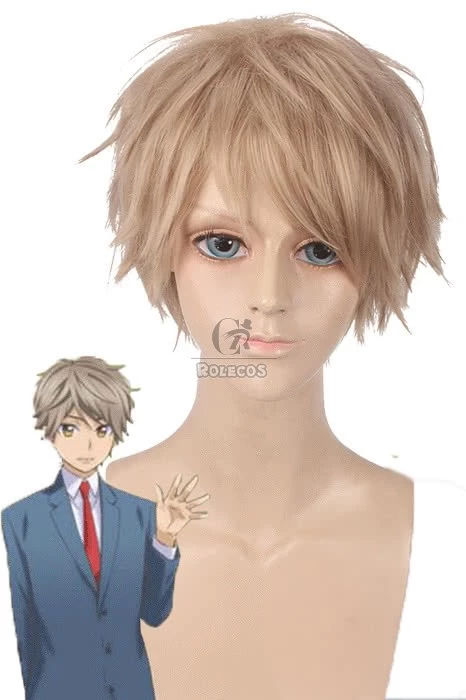 Kiss Him, Not Me Hayato Shinomiya Synthetic Cosplay Wigs Men Short Flaxen Hair Wigs 1 Kiss Him, Not Me Hayato Shinomiya Synthetic Cosplay Wigs Men Short Flaxen Hair Wigs