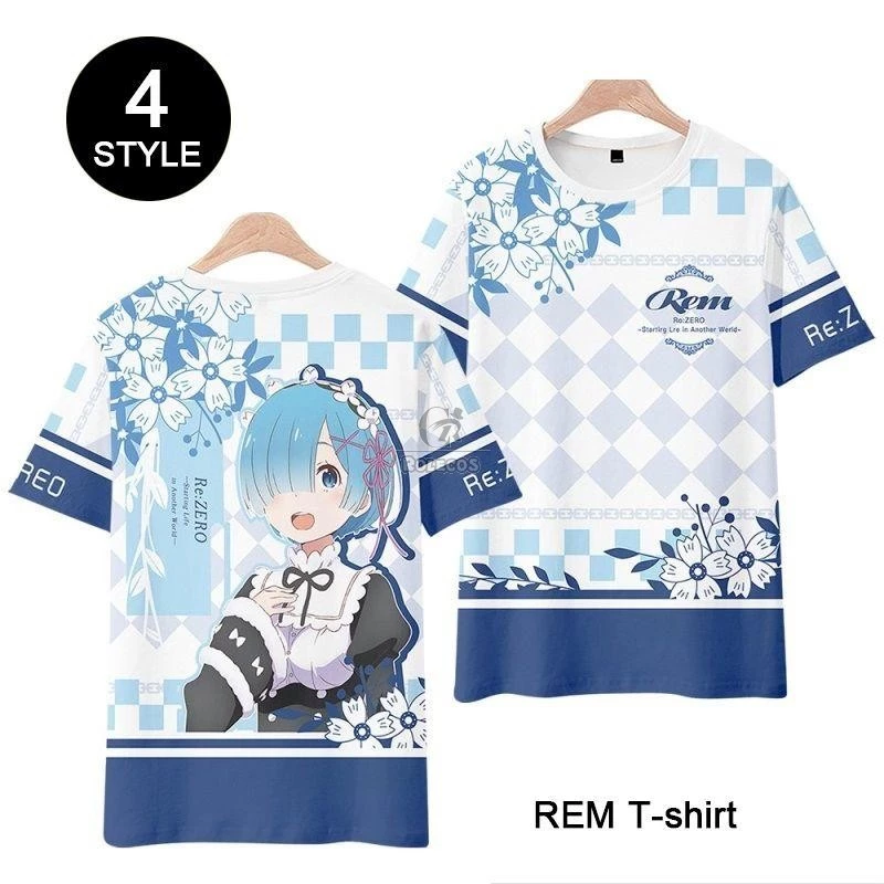 Life In A Different World From Zero Rem T-shirt Cosplay Costume