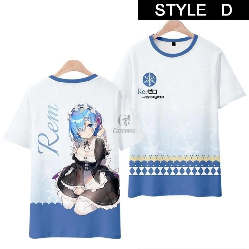 Life In A Different World From Zero Rem T-shirt Cosplay Costume - Image 5