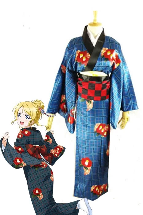 Love Live! Kimono Ayase Eli Shichi Fukujin Cosplay Costume 1 Love Live! Kimono Ayase Eli Shichi Fukujin Cosplay Costume