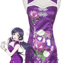 Love Live! Tojo Nozomi Purple Qipao Cosplay Costume
