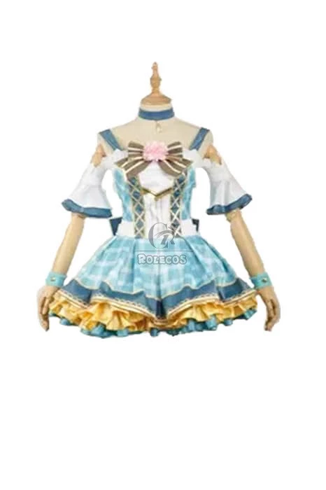 Love Live Bouquet Awaken Ayase Eli Cyan Dress Anime Cosplay Costumes - Image 2