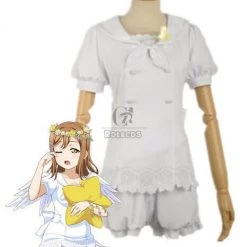 Love Live Sunshine Angel Aqours Unawaken Hanamaru Kunikida White Dress Anime Cosplay Costumes