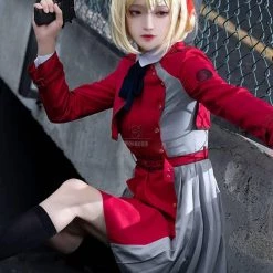 Lycoris Recoil Chisato Nishikigi Blonde Straight Cosplay Wigs -Anime Costumes store online lycoris recoil chisato nishikigi cosplay costume8