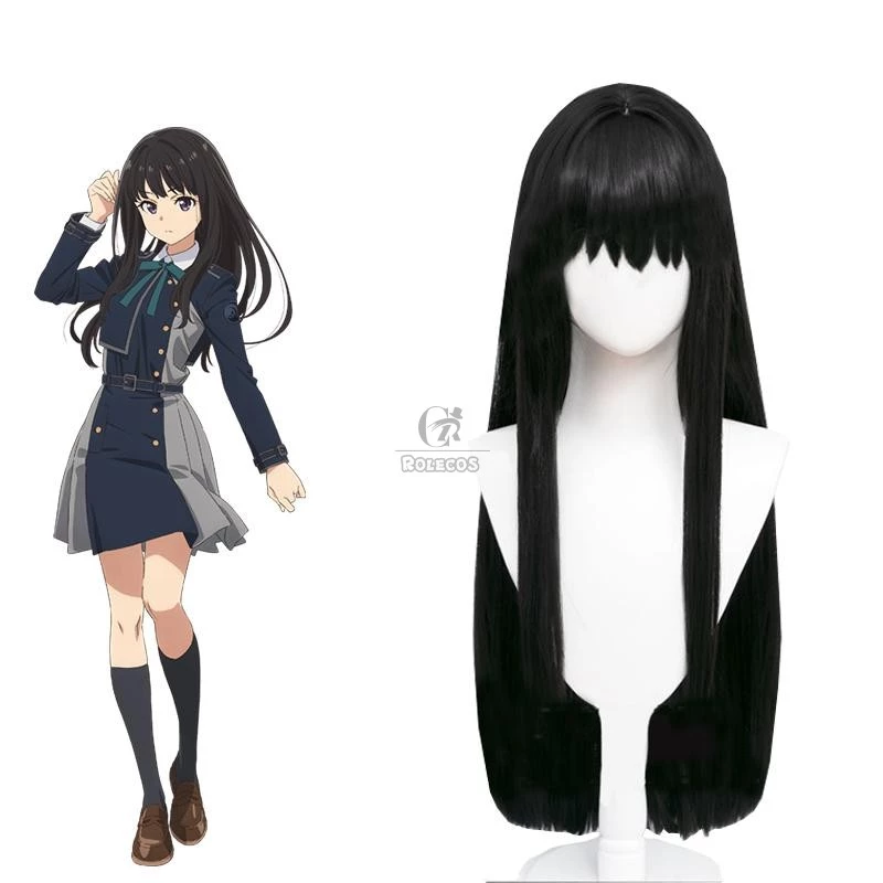 Lycoris Recoil Takina Inoue Black Straight Cosplay Wigs