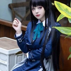 Lycoris Recoil Takina Inoue Black Straight Cosplay Wigs -Anime Costumes store online lycoris recoil takina inoue cosplay costume3 1