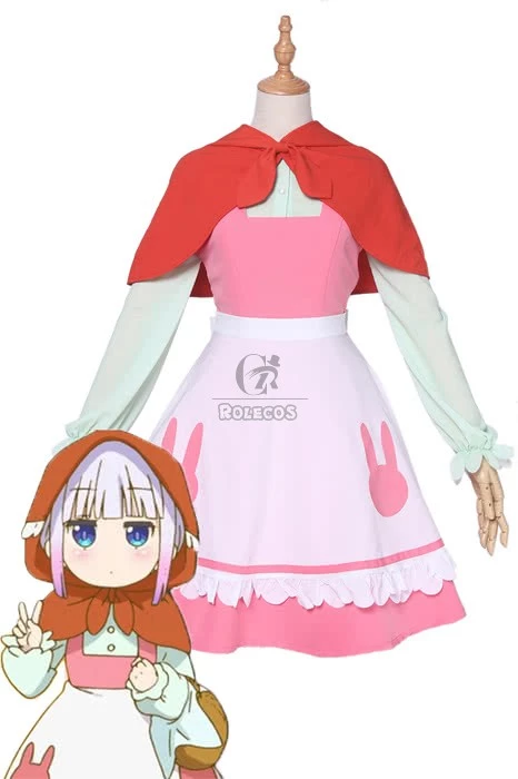Pre-sale Miss Kobayashi's Dragon Maid Kanna Kobayashi Little Red Riding Cosplay Costumes