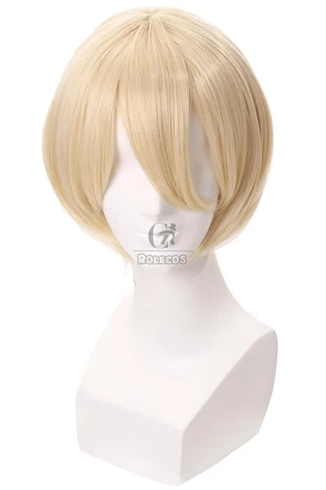 Yuri On Ice Yuri Plisetsky Blonde Short Synthetic Cosplay Wigs 2 Yuri On Ice Yuri Plisetsky Blonde Short Synthetic Cosplay Wigs - Image 2