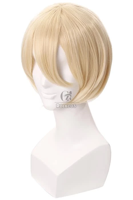 Yuri On Ice Yuri Plisetsky Blonde Short Synthetic Cosplay Wigs 3 Yuri On Ice Yuri Plisetsky Blonde Short Synthetic Cosplay Wigs - Image 3